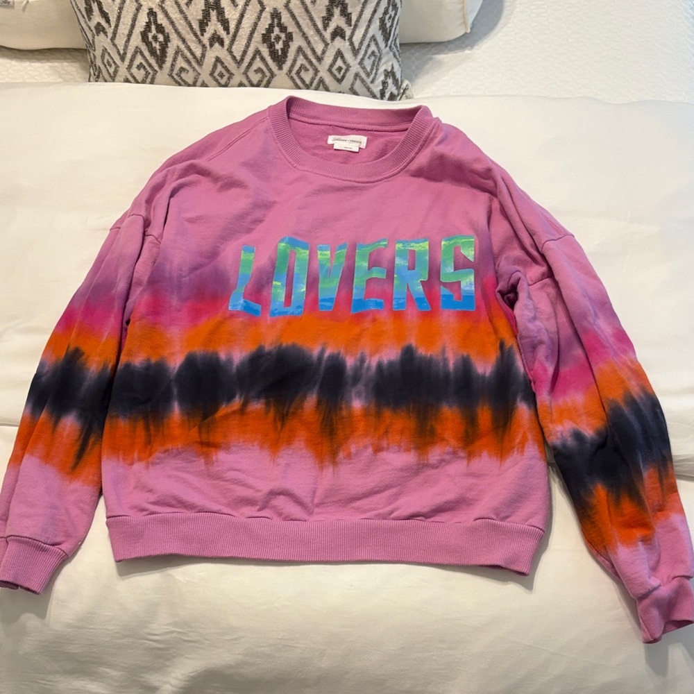 Lovers + Friends Pink and Orange Tie-Dye Sweater